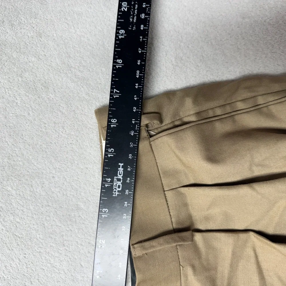 Dockers Mens Classic Fit Pleated Khaki Pants Tan Cuffed W36 L32